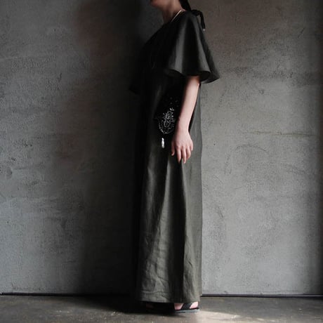 NOTA bell sleeve dress + purse  khaki
