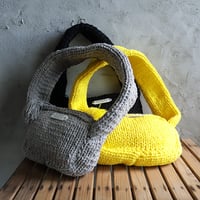 R&D.M.Co- lilian yarn handknit bobybag (black/gray/yellow)