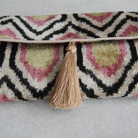 silk velvet clutch bag pink