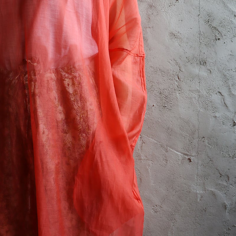 Tabrik Organdy Dress Coral タブリク Tabrik organdy dress (coral) | nii-B | WEBSHOP