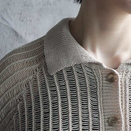 ànuke mesh polo knit (natural)