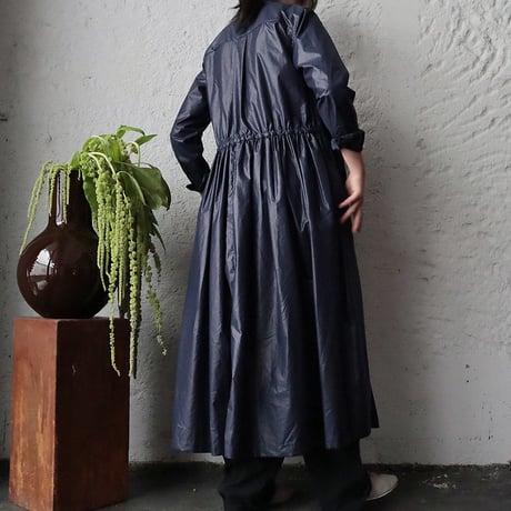 R&D.M.Co- thin cloth front open dress (navy)