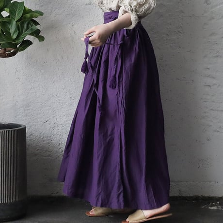 Tabrik gather skirt (botanical dye violet)