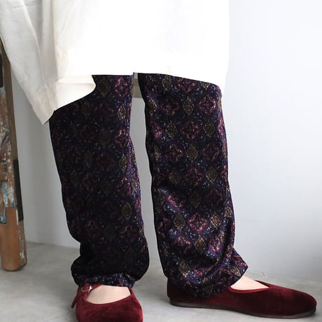 .less velvet tapered pants (purple)