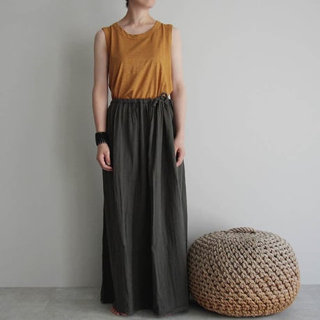 organic cotton long skirt charcoal gray