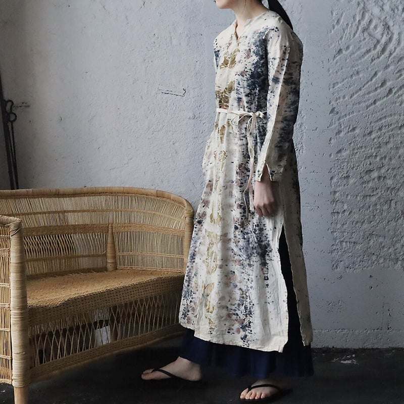 funatabi atelier フナタビアトリエ　墨染　ラップコート funatabi atelier フナタビアトリエ 墨染 ラップコート funatabi