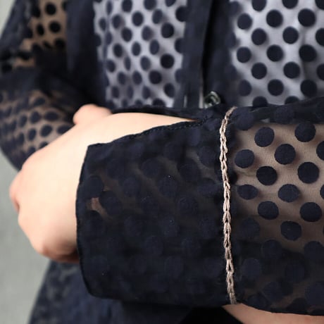 NOTA sheer blouse (black/navy)