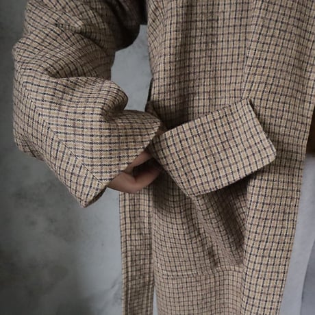 R&D.M.Co- cotton wool wrap coat (check)