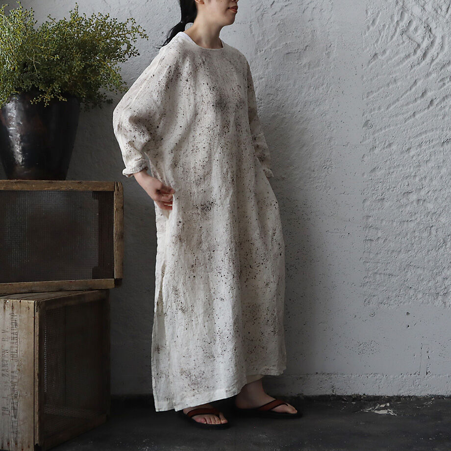 Tabrik linen tassel dress (logewood) | nii-B |
