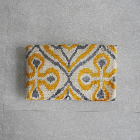 silk velvet clutch bag yellow