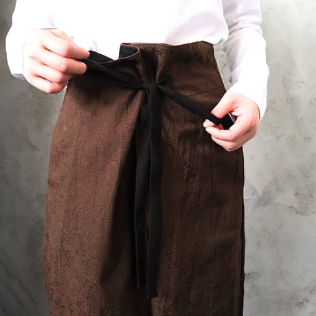 .less jacquard wrap pants (brown)