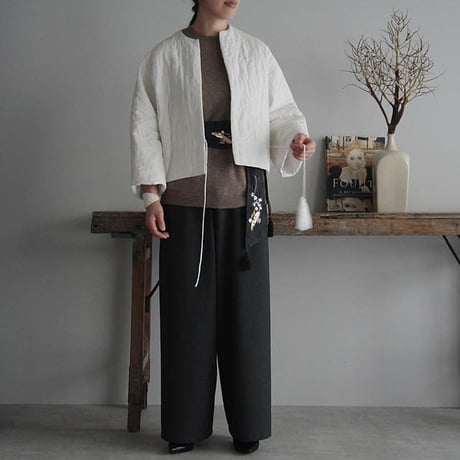 TOWAVASE linen quilt jacket  (white)