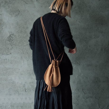 chiihao   round pochette camel