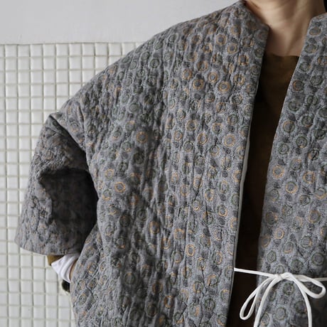 TOWAVASE cotton quilt robe (gray x goldprint)