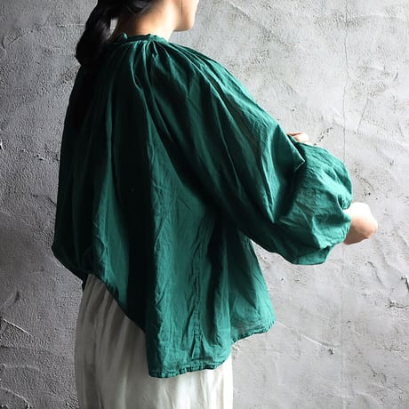 R&D.M.Co- khadi cotton  gather smock (green)