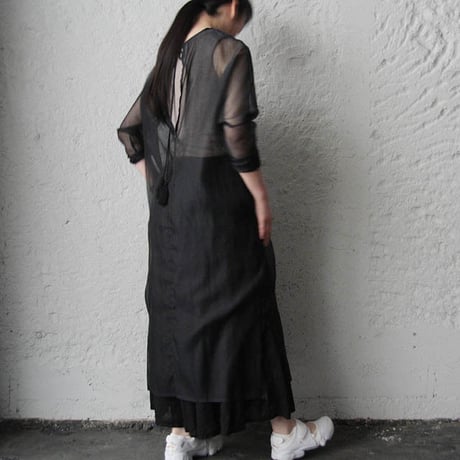 Tabrik  cotton silk onepiece (black)