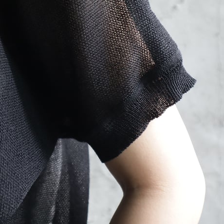 Le pivot ramie short cardigan(black)