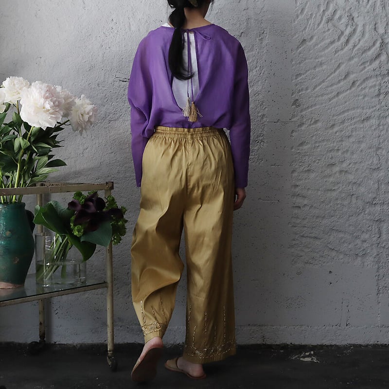TOWAVASE ELSA シルク パンツ TOWAVASE Elsa silk pants (beige) | nii-B | WEBSHOP