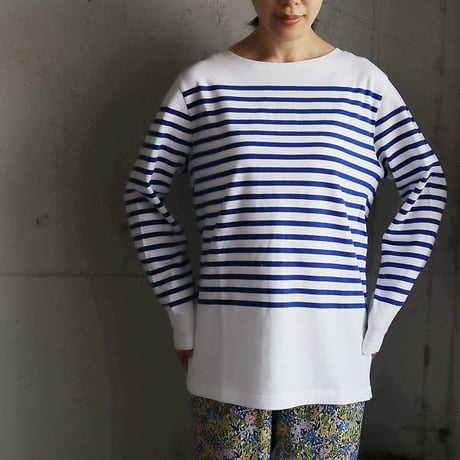 france navy type  border long sleeve shirt