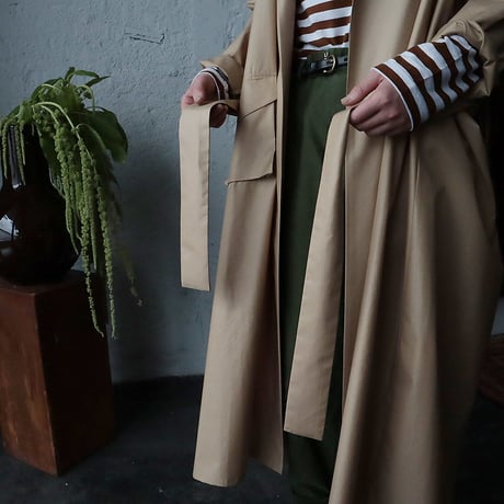 R&D.M.Co- thin cloth big trench coat (beige)