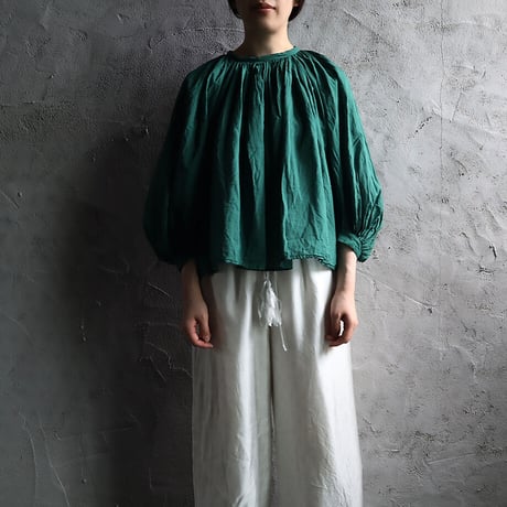 R&D.M.Co- khadi cotton  gather smock (green)