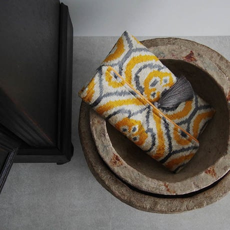 silk velvet clutch bag yellow