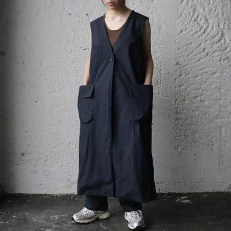 2B long gilet (navy)