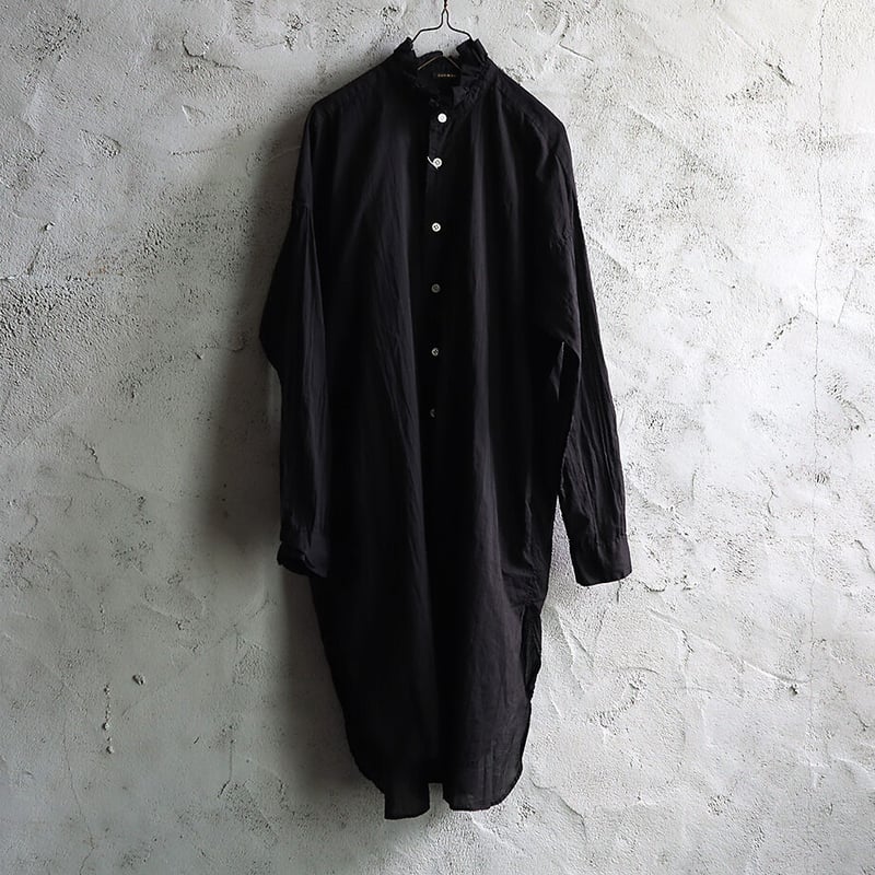 R&D.M.Co- GARMENT DYE frill collar long shirt (