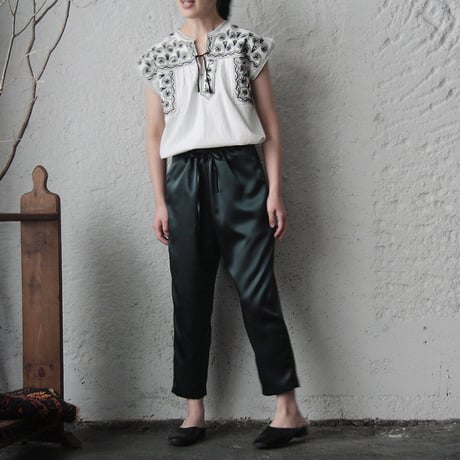 NOTA  satin pants (dark green)