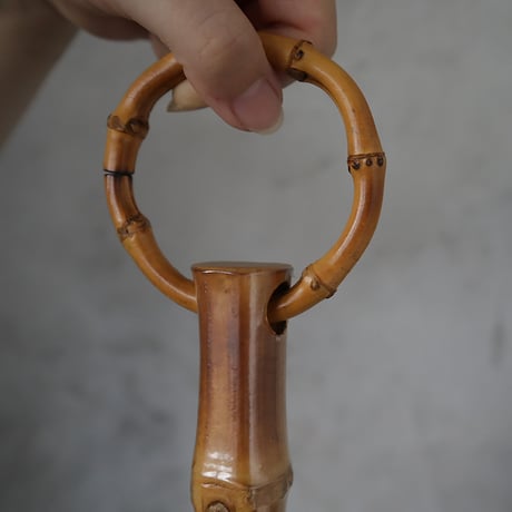 Tabrik parasol with bamboo ring (brown stripe)