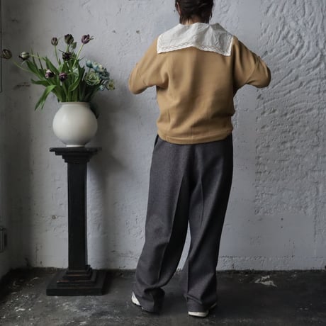 NOTA one tuck straight pants (mix tweed)