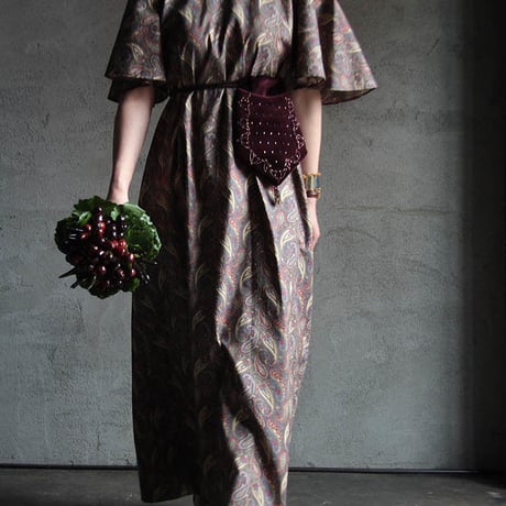 NOTA bell sleeve dress + purse  paisley
