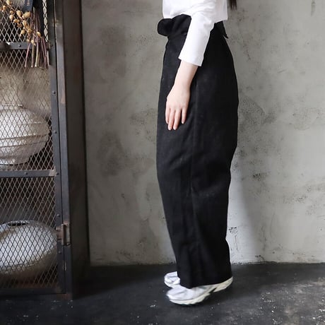.less jacquard wrap pants (black)