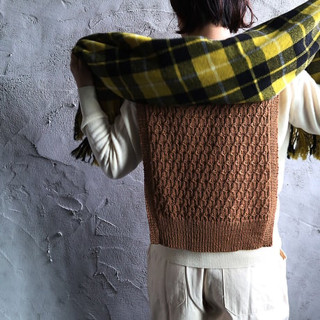 R&D.M.Co-  wool blanket  (yellow x black check)