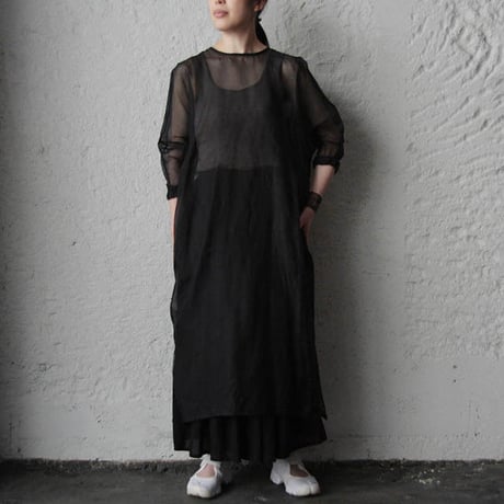 Tabrik  cotton silk onepiece (black)