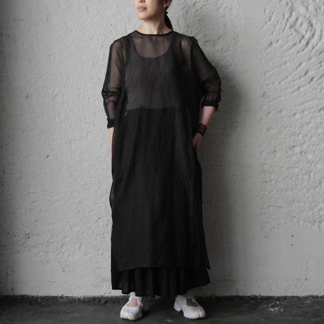 Tabrik cotton silk onepiece (black) | nii-B |