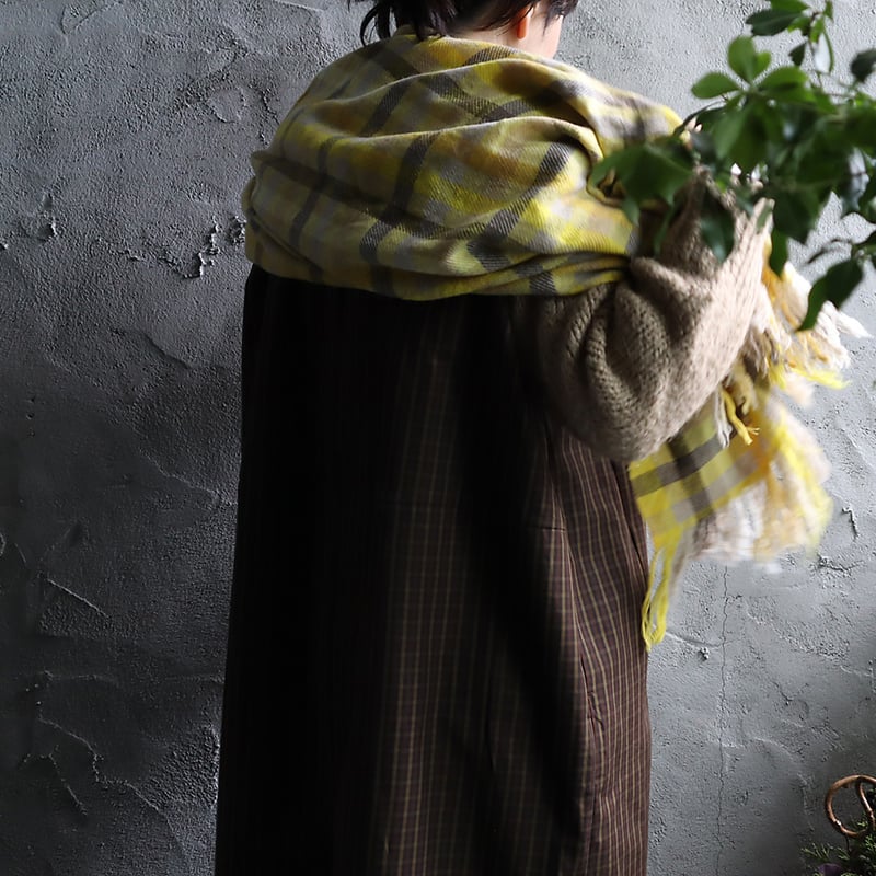 R&D.M.Co- wool blanket (yellow/peacock blue)