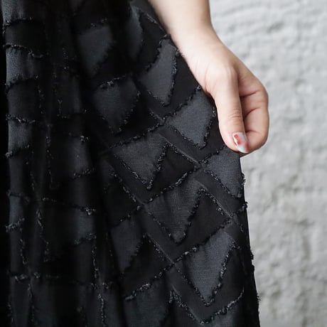 .less  jacquard skirt (black)