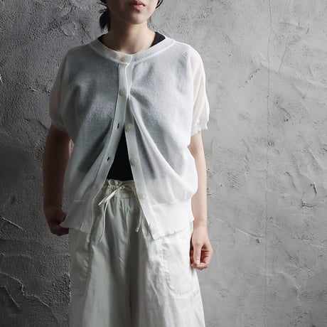 Le pivot ramie short cardigan(offwhite)