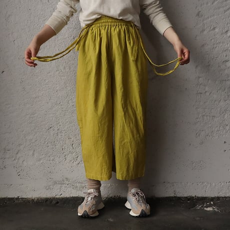 saruche long ribbon pants (yellow)