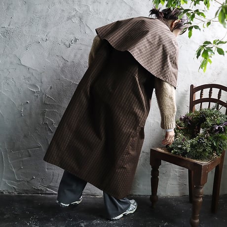 R&D.M.Co- ROBINSON'S check cape coat (dark brown)