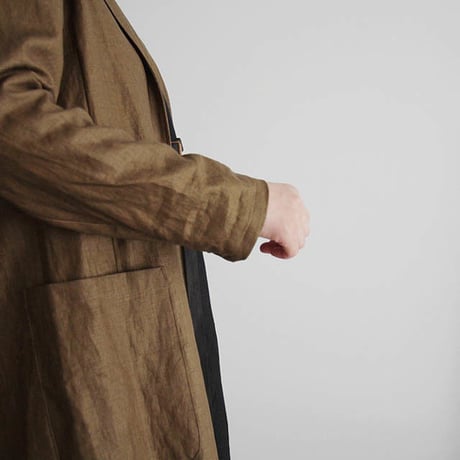 Tabrik coating linen coat khaki