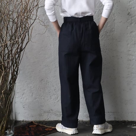 .less cotton pants (navy stripe)