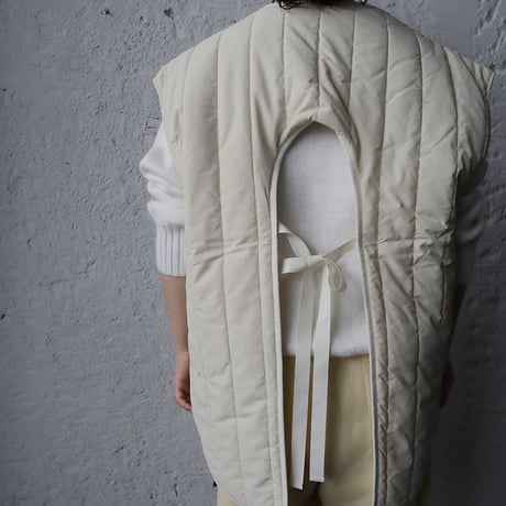 ànuke backopen stripe vest (cream)