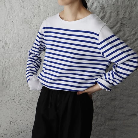 france navy type  border long sleeve shirt (blue or navy)