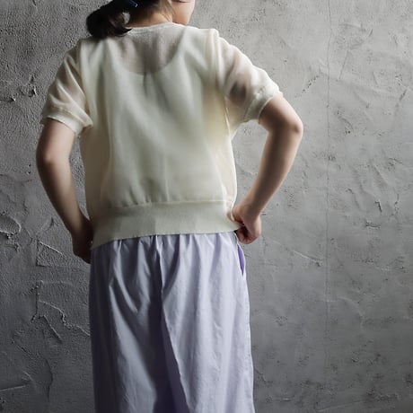 Le pivot ramie short cardigan(ivory)