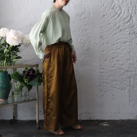 Tabrik cotton silk satin pants (bronze)