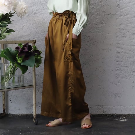 Tabrik cotton silk satin pants (bronze)