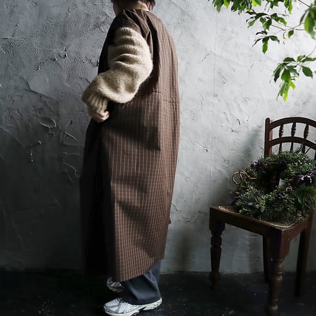 R&D.M.Co- ROBINSON'S check cape coat (dark brown)