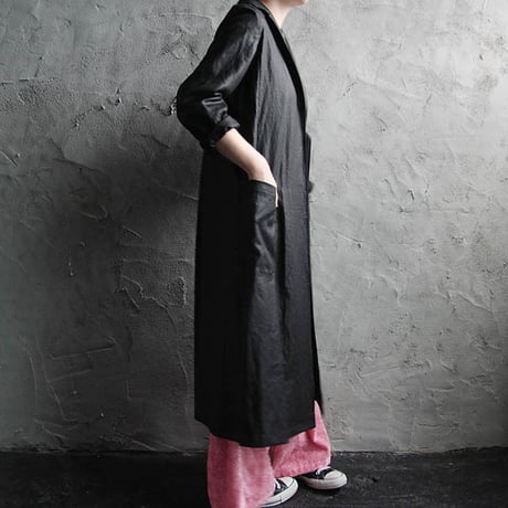 Tabrik coating linen coat black